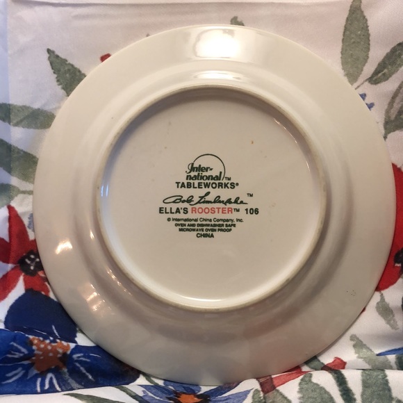 DONATED Ella's Rooster Salad Plates Set of 4 Plates 7 5/8” Bob Timberlake - Picture 8 of 8